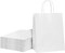 40 PCS White Kraft Paper Bags With Handles 10.6x8.3x4.3 Inch Bulk Gift Bags For Birthdays,Weddings,Baby Showers,Party Favor,Goodie Bags,Retail bag(Medium,White)